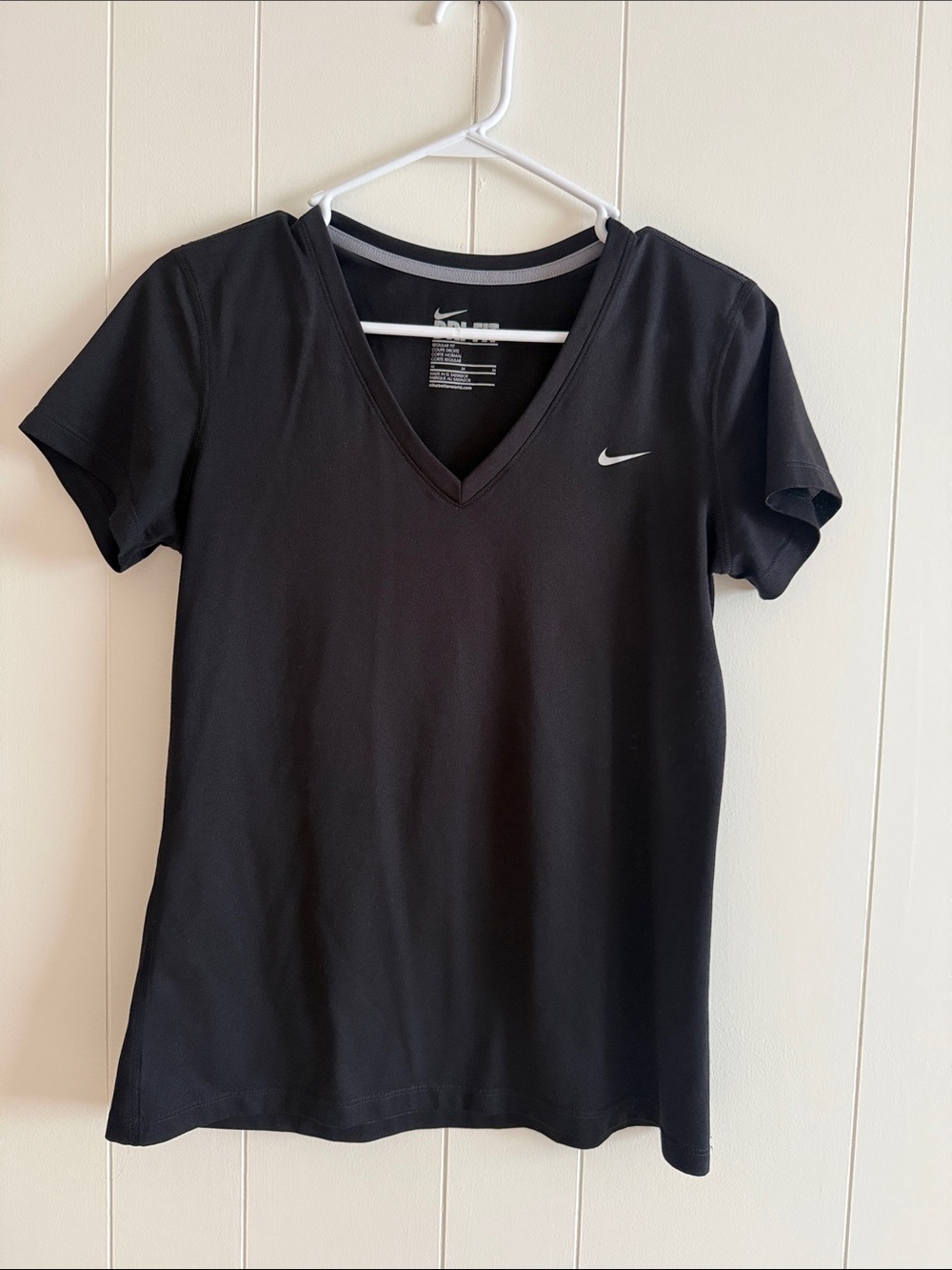Nike Black Short-Sleeve V-Neck Athletic Tee